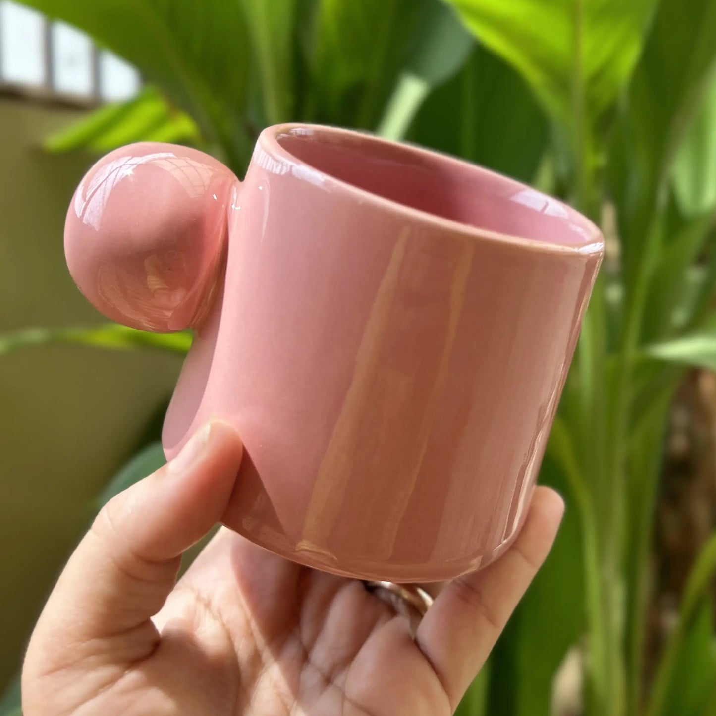 Bold Pink Knob Cup & Saucer Set
