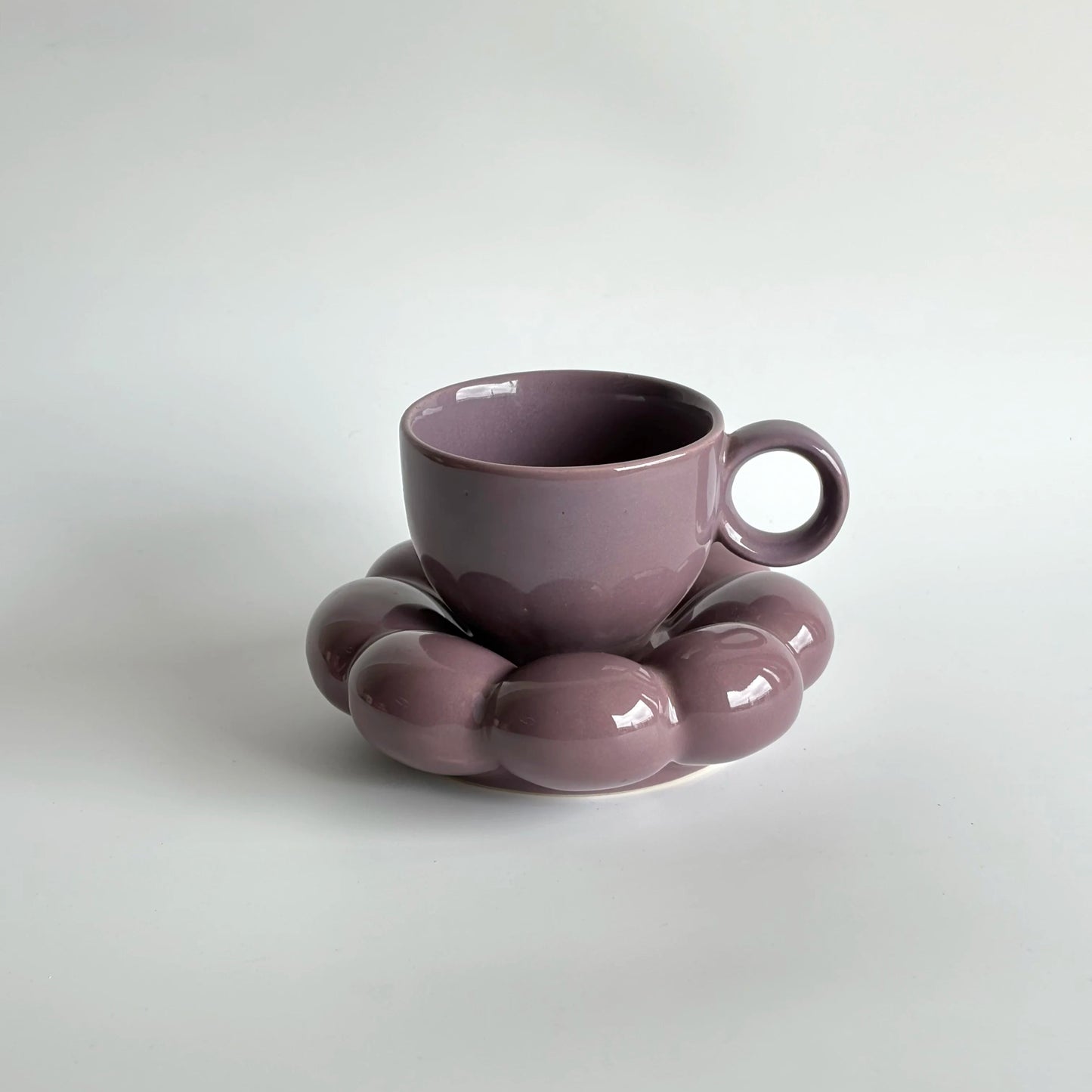 Purple ceramic cup