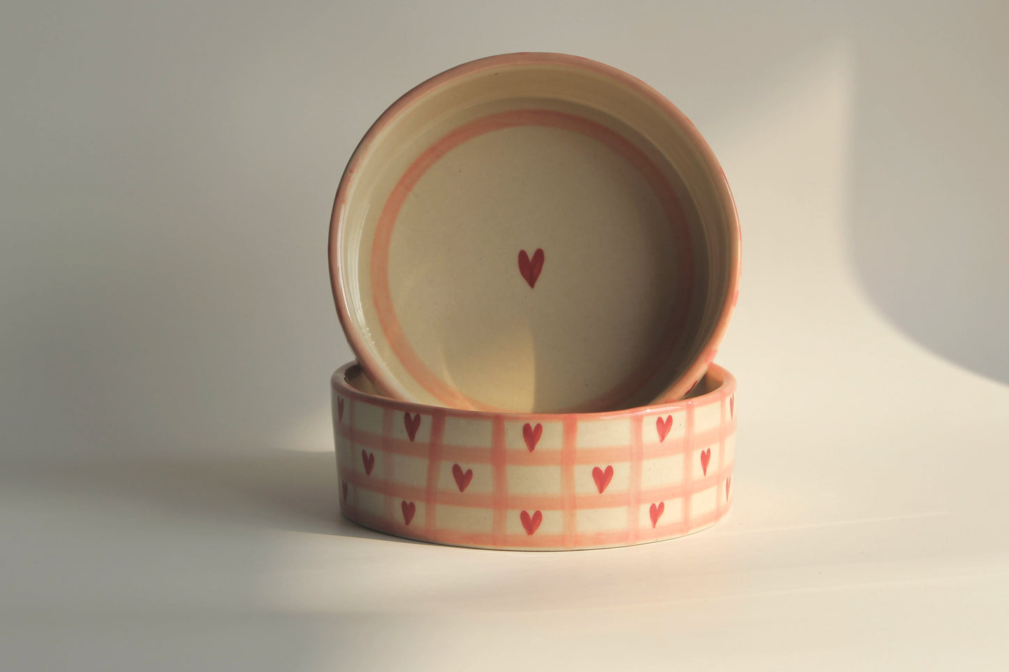 Ceramic Checked Heart Bowl