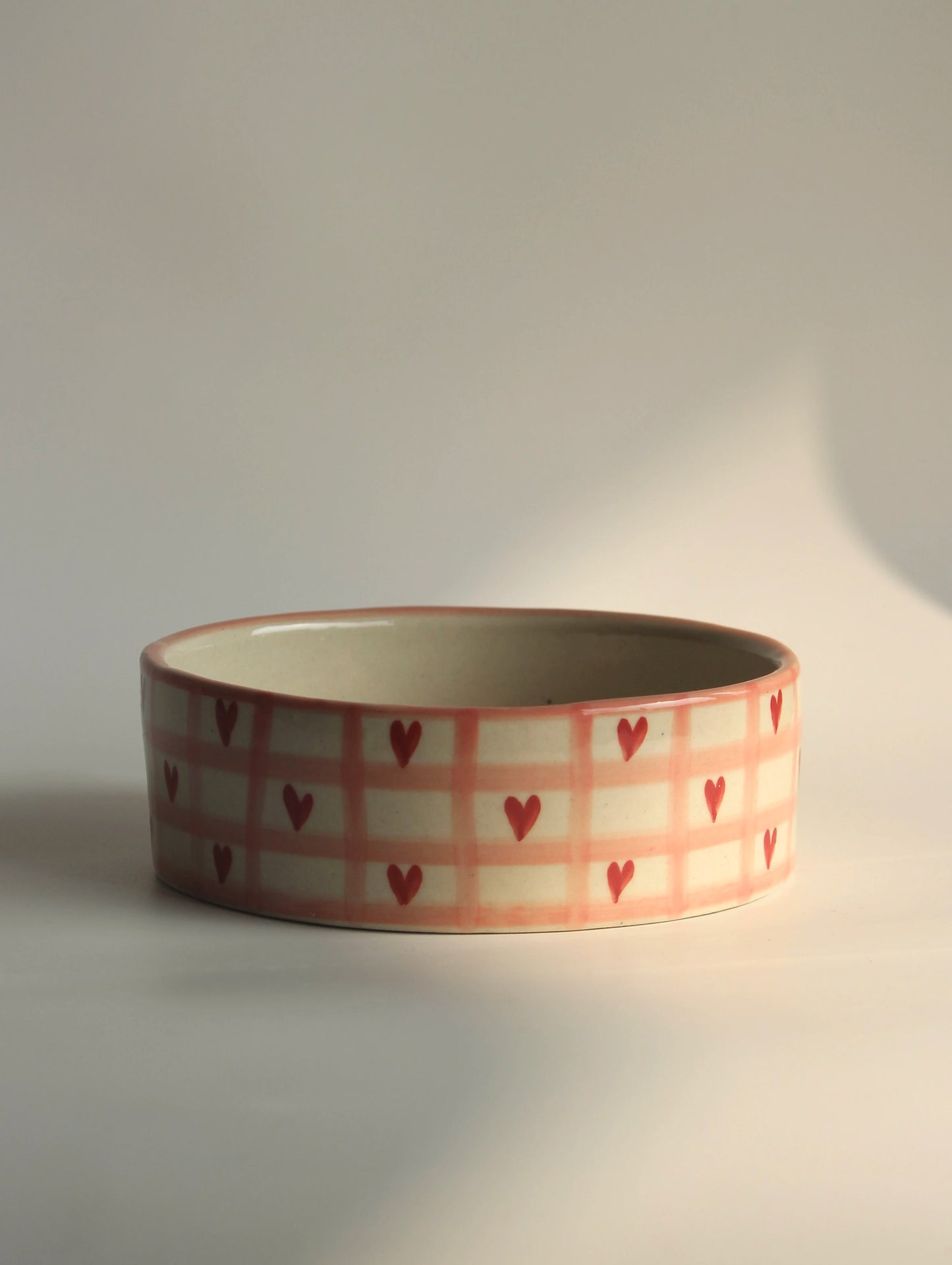 Ceramic Checked Heart Bowl