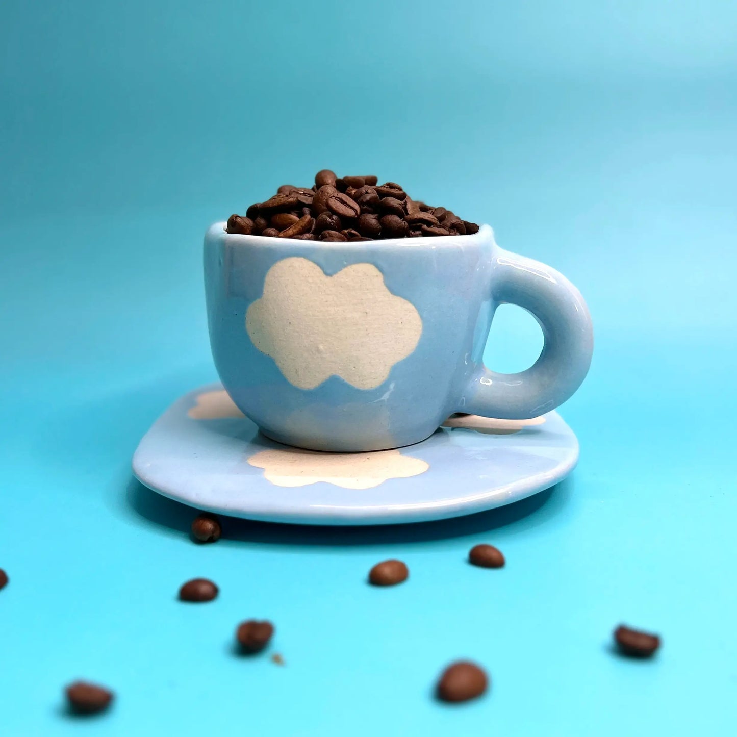 Ocean Blue Cloud Cup and Saucer Set