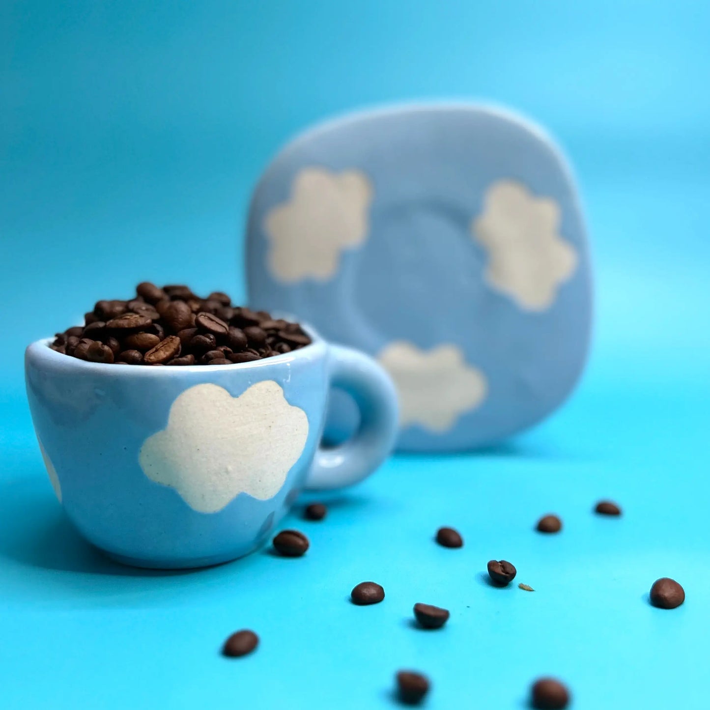 Ocean Blue Cloud Cup and Saucer Set