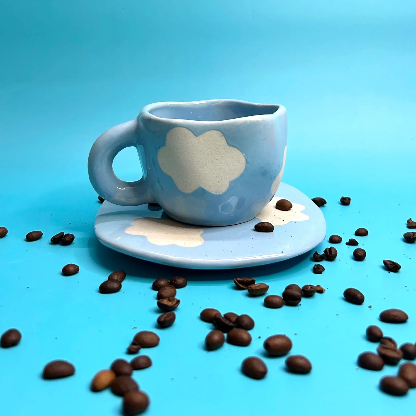 Ocean Blue Cloud Cup and Saucer Set