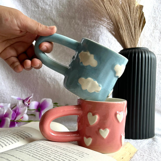 Cute Cloud Embossed Long Tail Mug