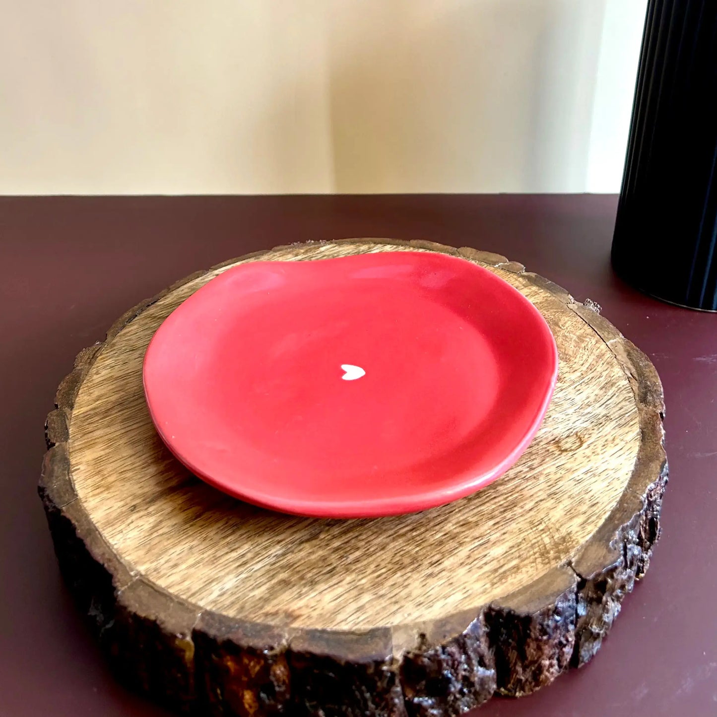 Red Heart Cappuccino Cup and Saucer