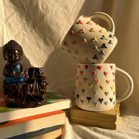 Multi-Coloured 3D Heart Mug