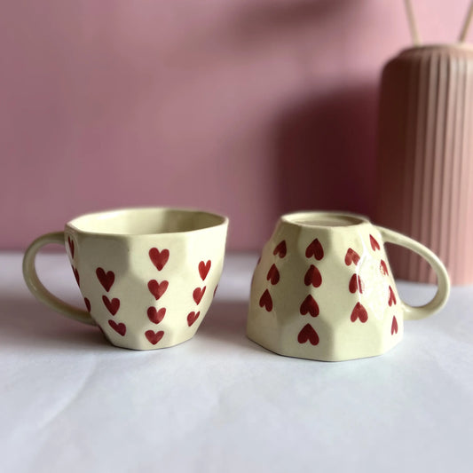Love Combo – 2 Heart Mugs & Matching Ceramic Plate