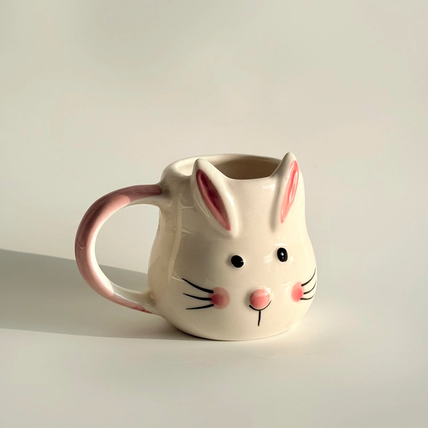 Ceramic mug shaped like a rabbit