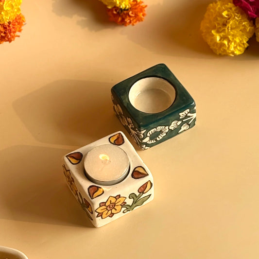 Ceramic Square Tea Light Holder Combo