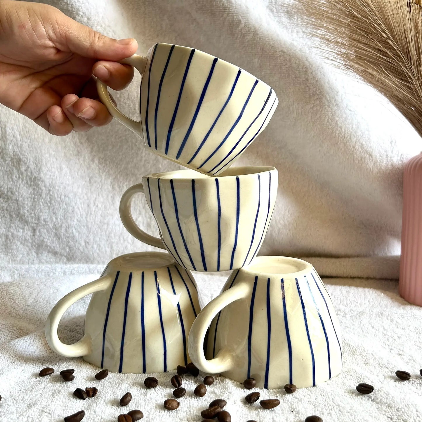 Blue Strip Line Cup