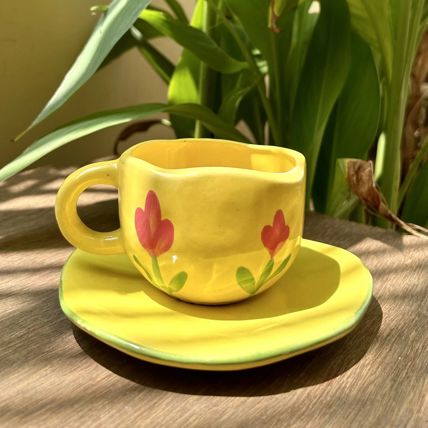 Yellow Blossom Cup and Saucer Set