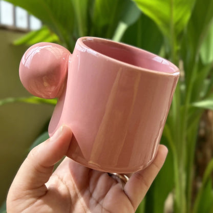 Bold Pink Knob Cup & Saucer Set