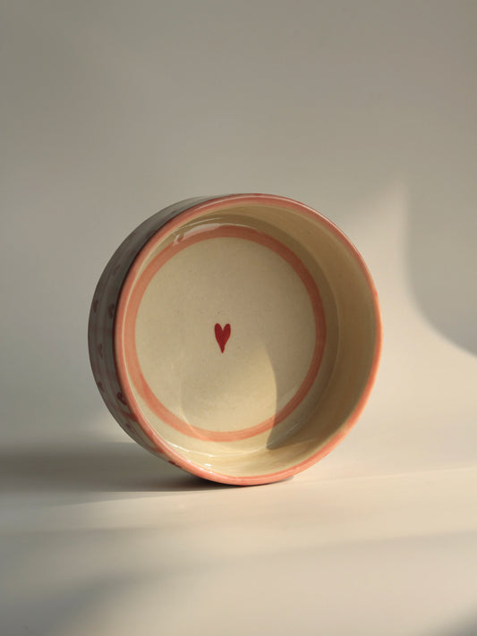 Ceramic Checked Heart Bowl