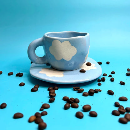 Ocean Blue Cloud Cup and Saucer Set