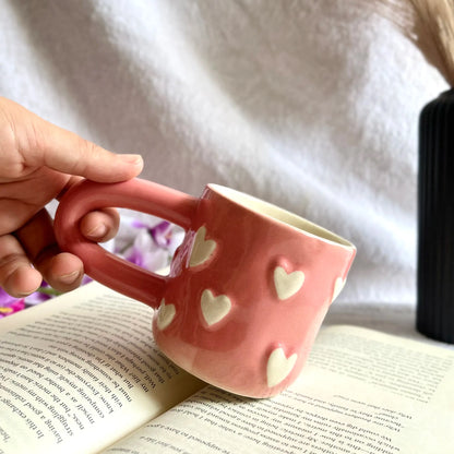 Embossed Heart Long Tail Mug