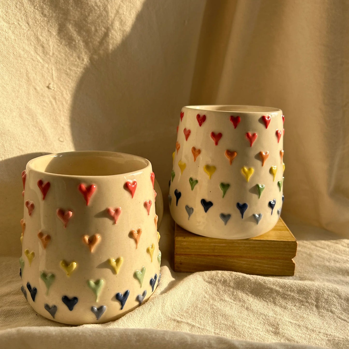 Multi-Coloured 3D Heart Mug