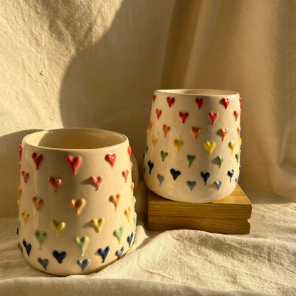 Multi-Coloured 3D Heart Mug