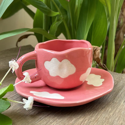 Big Pink Cloud Cup and Saucer Set