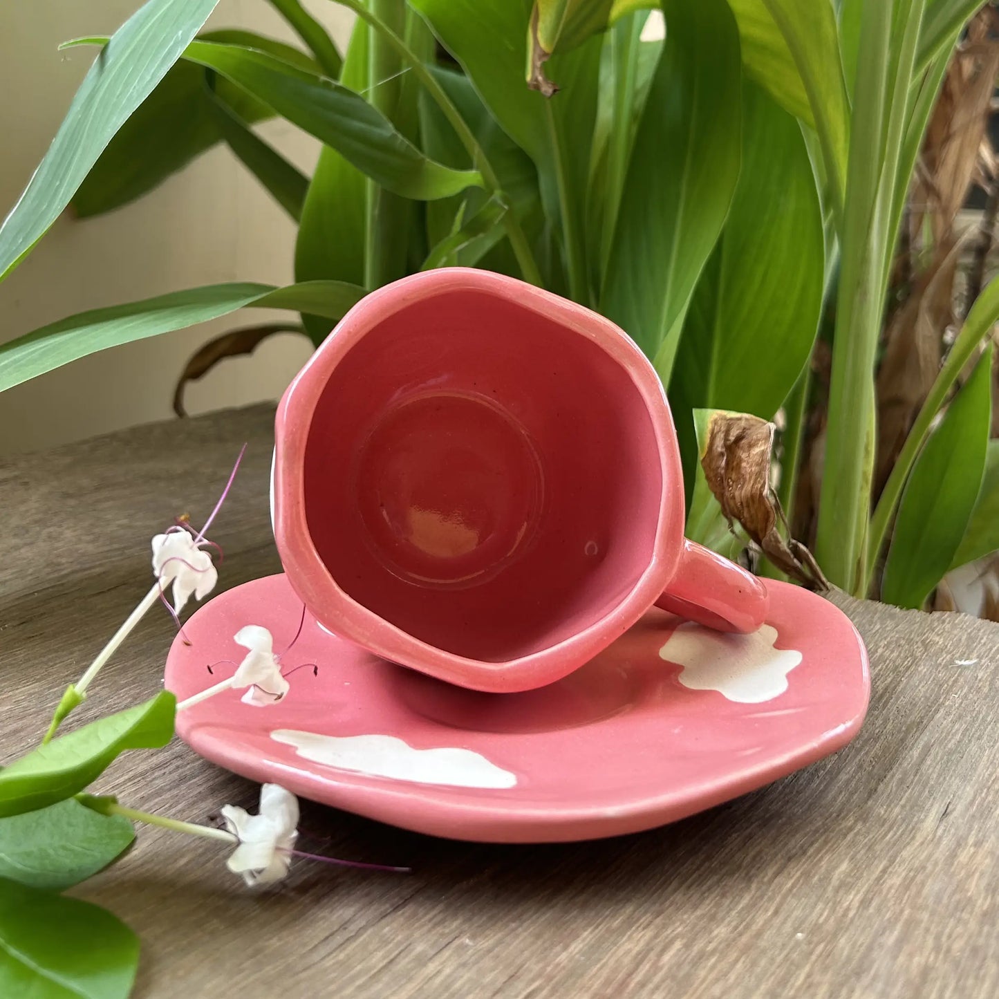 Big Pink Cloud Cup and Saucer Set