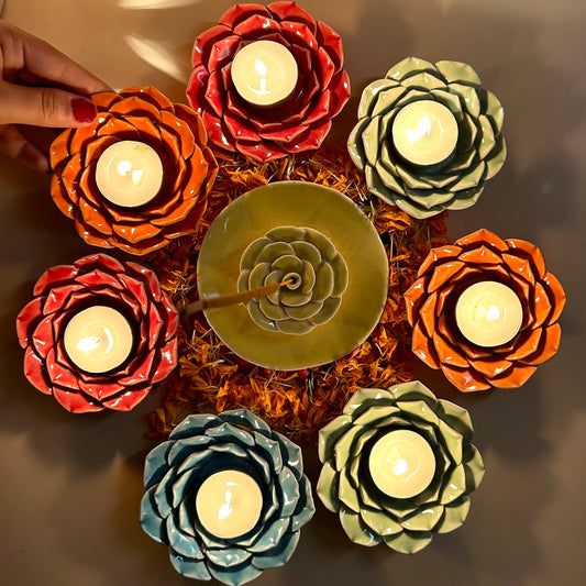 Lotus Tea Light Holder (Set Of 5)