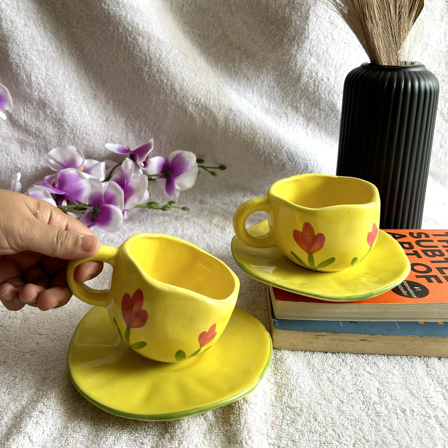 Yellow Blossom Cup and Saucer Set